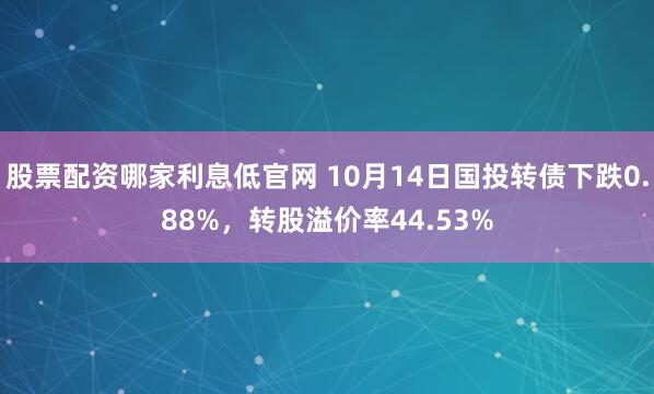 股票配资哪家利息低官网 10月14日国投转债下跌0.88%，转股溢价率44.53%
